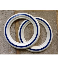 White Wall 8" with Blue Line